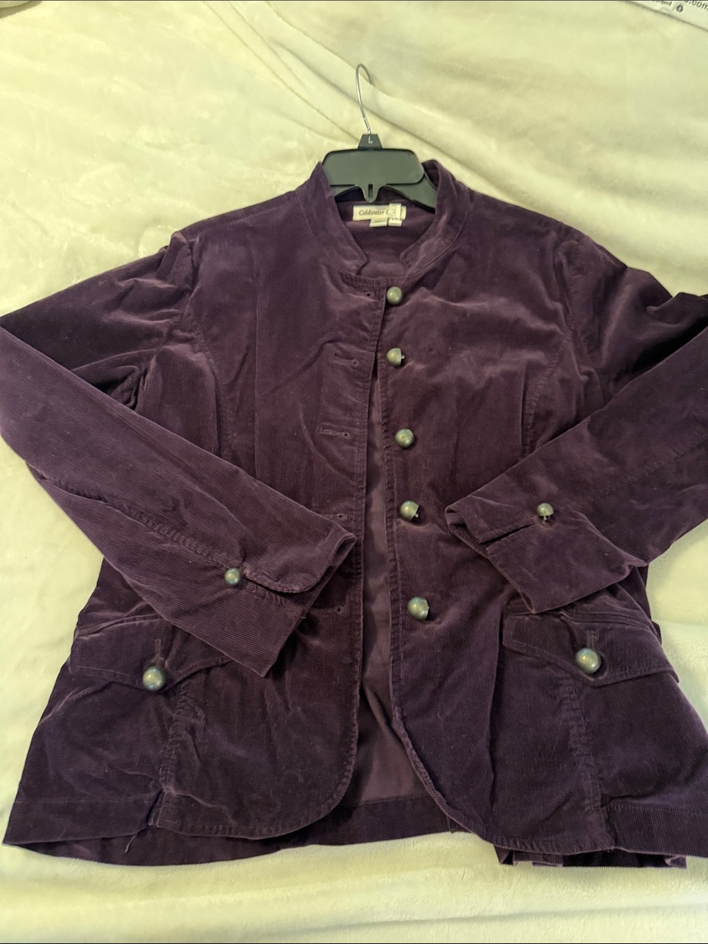 Coldwater Creek Dark Plum Corduroy Button Front Jacket - Picture 8 of 9
